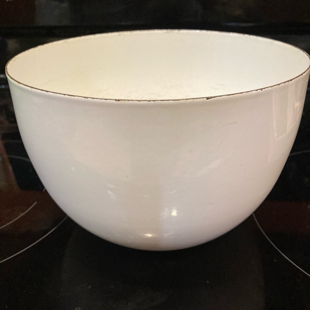Vintage White Metal Mixing Bowl